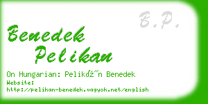 benedek pelikan business card